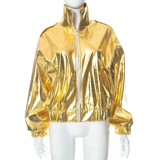 Loose Fit Shiny Gold Jacket 14