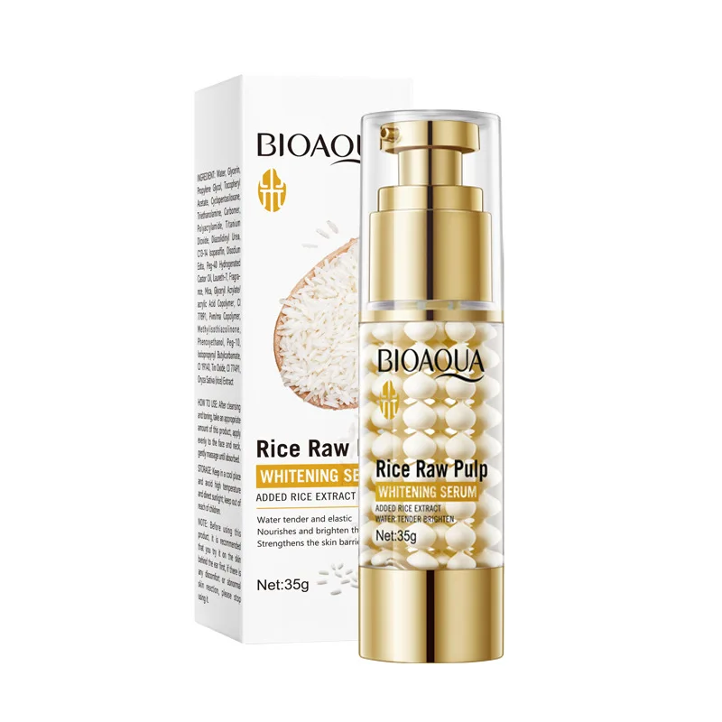 

BIOAQUA White Rice Raw Pulp Face Serum Facial Moisturizing Brightening Firming Hydrating Facial Essence Face Skin Care