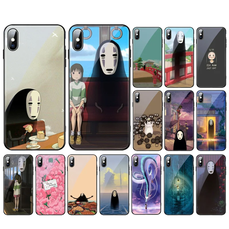 

Spirited Away Studio ghibli No Face Glass phone case For Samsung Galaxy S23 S22 S21 S20 Ultra S20 S22 S21 S20FE A52 A33 A13 A32