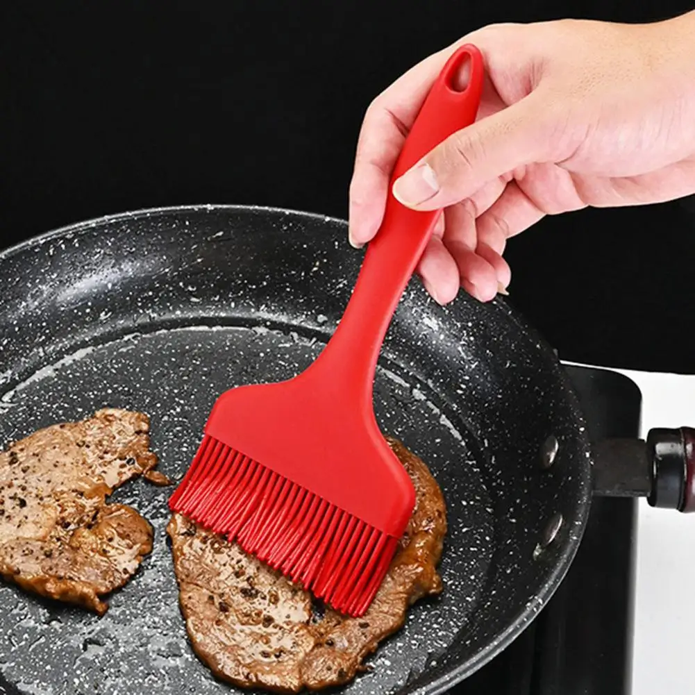 SiliconeBarbequeOilBrushHeatResistantFoodGradeLongHandle