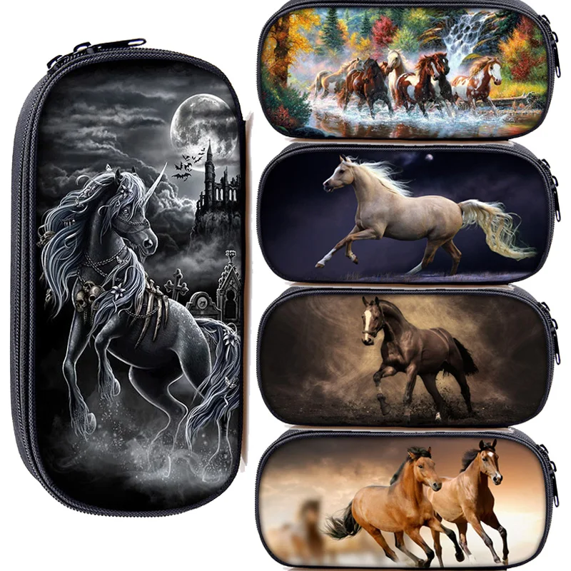 

Multifunction Animal Horse Pony Pencil Case Boys Pen Bag Students School Supplies Kids Stationery Pencil Case Boys Storage Pouch