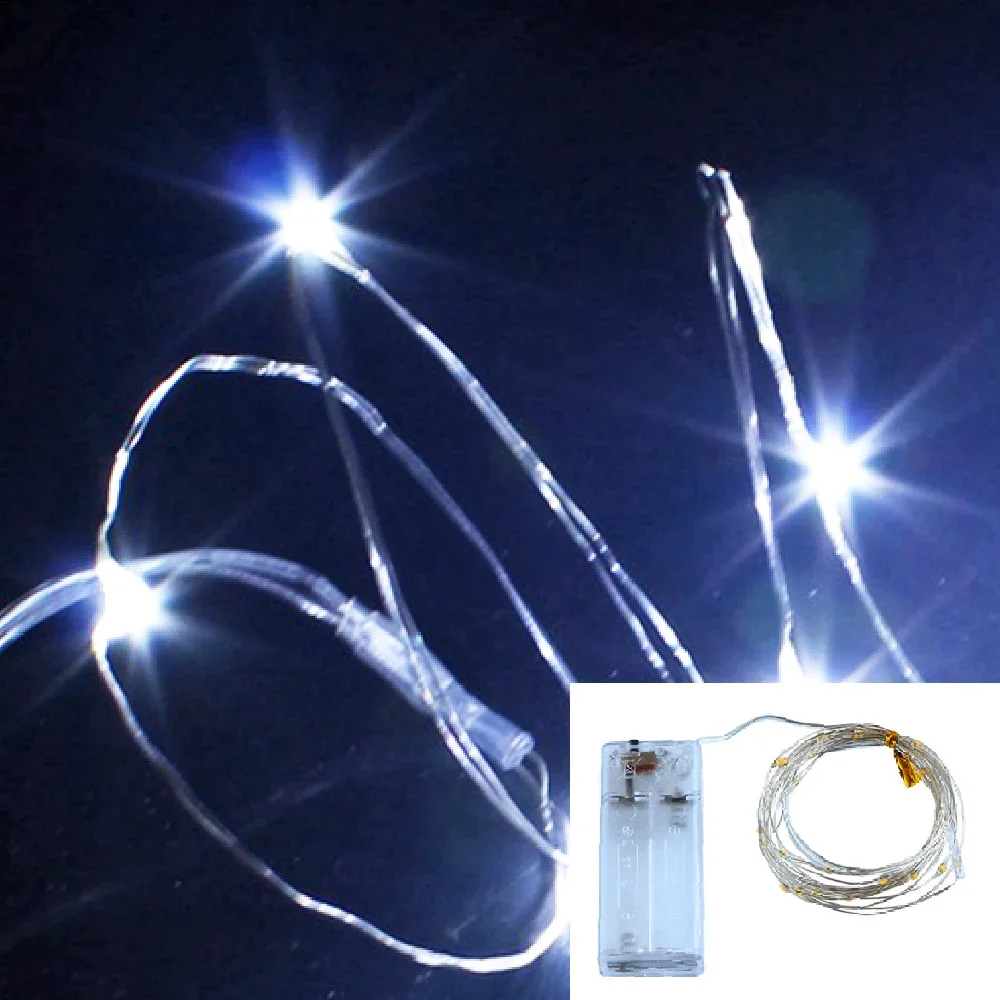thumbnail image 1 of Guirnalda de luces LED de alambre de cobre de 1 m, 2 m y 3 m para decoración de fiestas, árboles de Navidad y bodas, 1 of 5