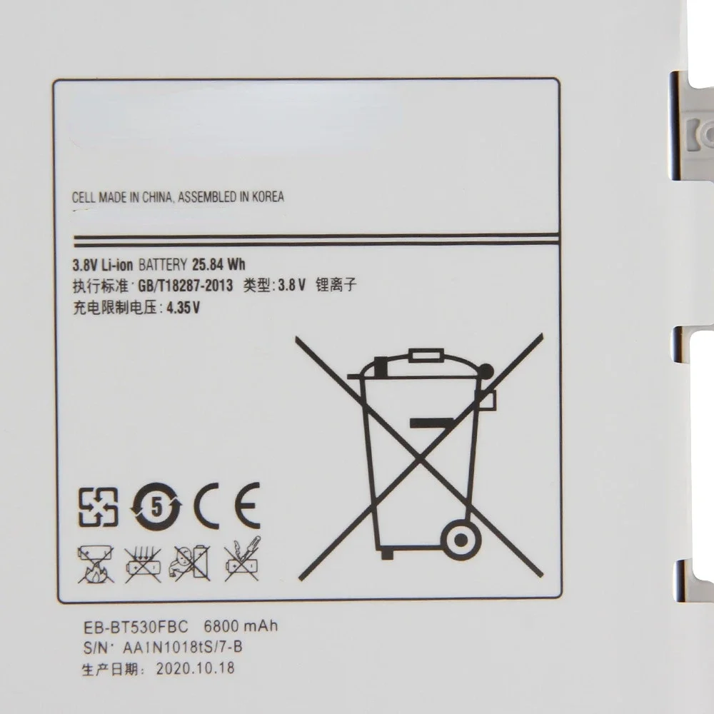 Replacement Battery EB-BT530FBU EB-BT530FBC For Samsung GALAXY Tab4 Tab 4 SM-T530 T531 T535 T537 T533 T535 6800mAh