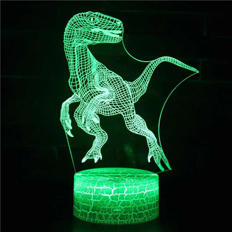 home depot dinosaur light 3D LED Dinosaur Night Lights Colorful Touch Remote Control 7/16 Color Desk Lamp Christmas Gift Visual Light Dragon Series night stand lamps Night Lights