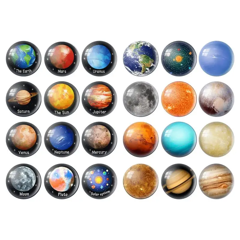 

Space Refrigerator Magnets Round Space Magnetic Stickers Aesthetic 12Pcs Magnets Decorations Gifts For Housewarming New House
