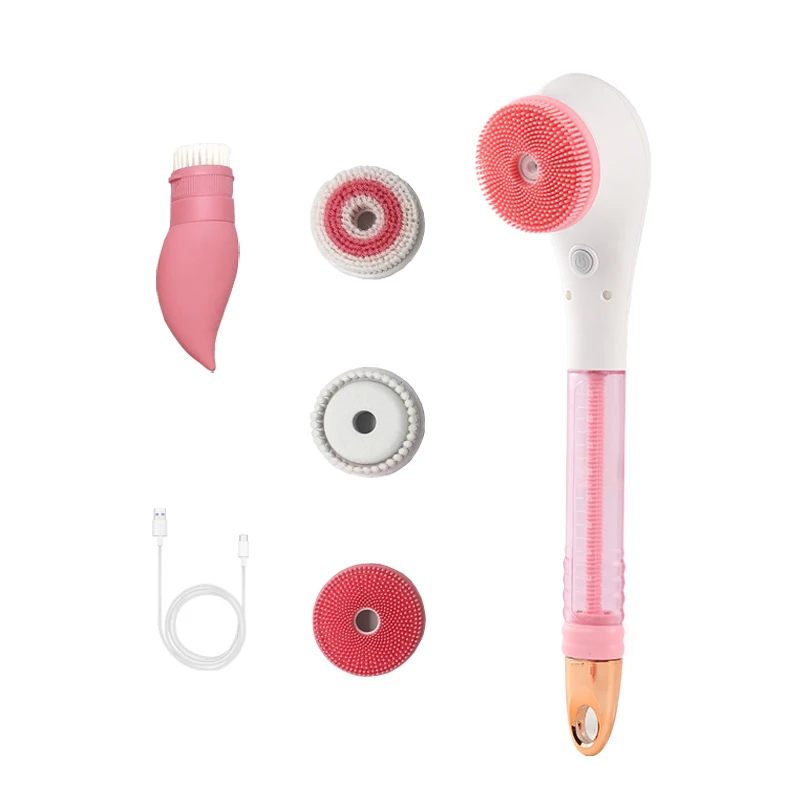 3 In 1 Rechargeable Electric Body Brush Silicone Bath Back Scrubber Household Cleaning Brush