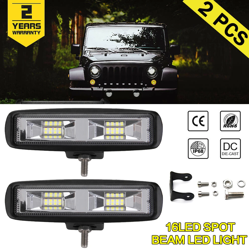 

6 inch 12V 48W 16 LED Light Bar Work Lamp Flood Beam Bulb Car Driving Fog Lamps For Truck Tractor Boat Trailer