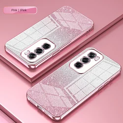 Sparkling Slim Protective Soft TPU Case with Full Phone Coverage for Reno 12 Pro 5G (Pink)