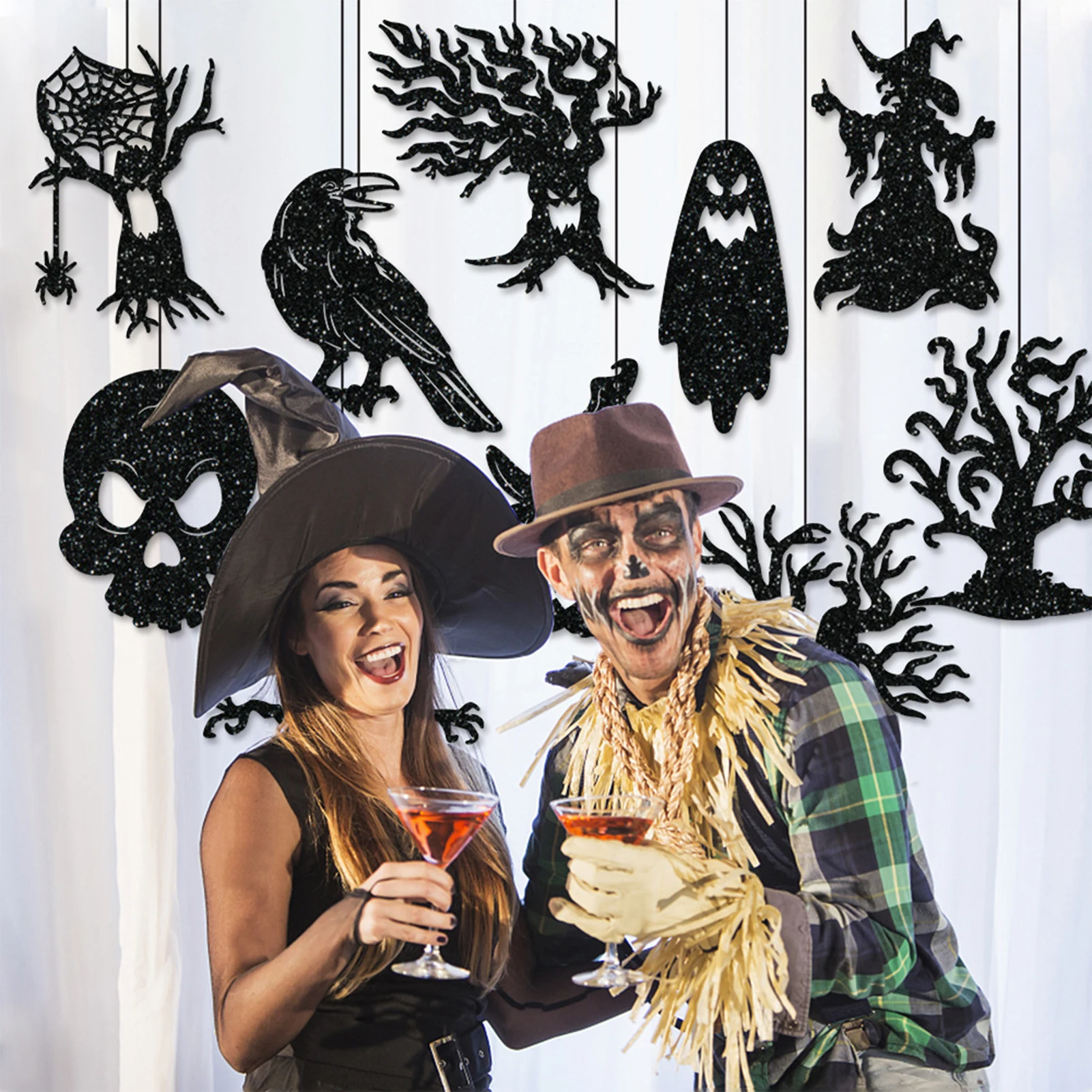 ENLACE XXL Halloween Deko Set - Gruselpaket Mit Spinnennetz, Geistern & Luftballons Für Drinnen & Draußen