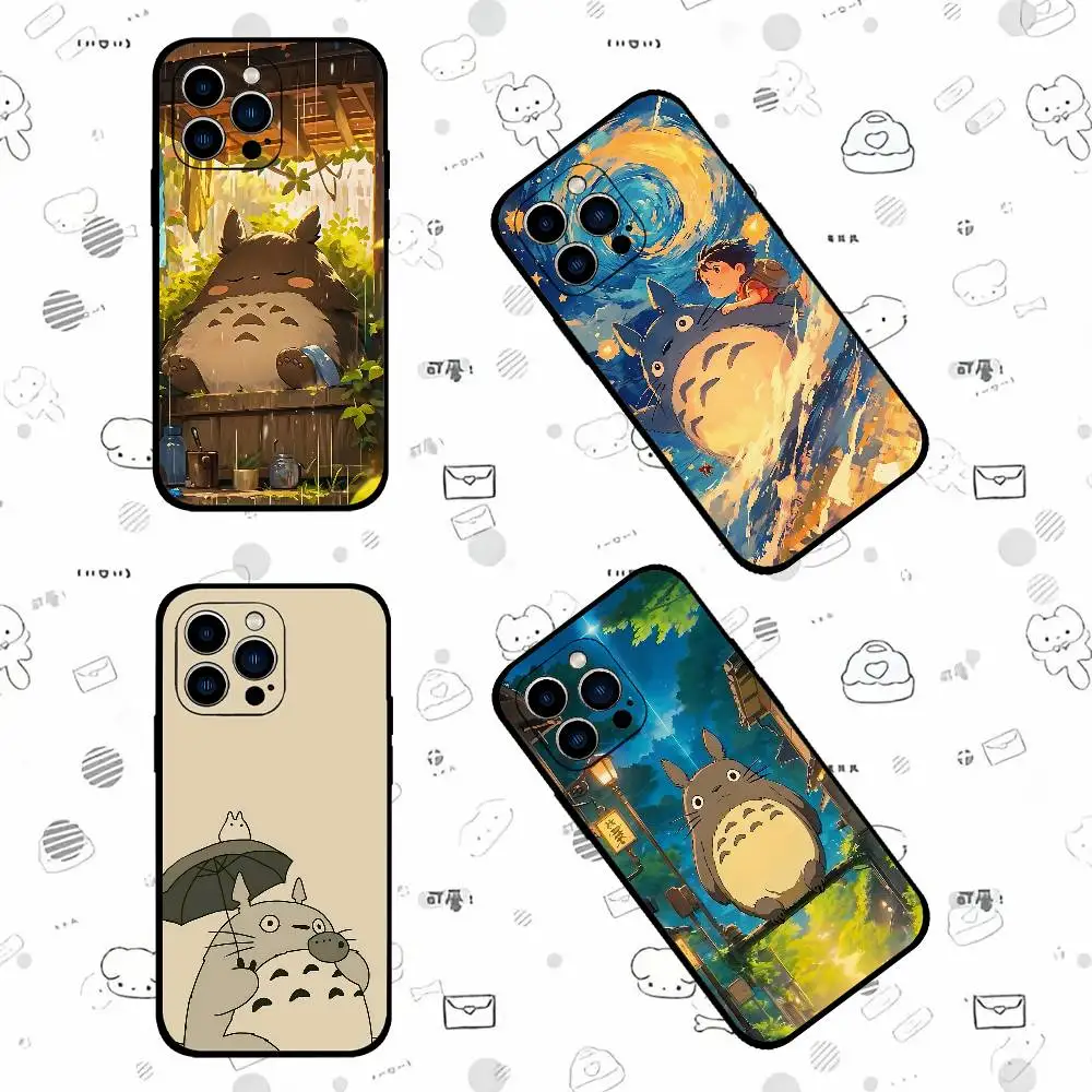 Totoro-Themed Black Phone Case