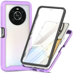Crystal Clear 360° Protective Bumper Armor Case for Honor X7a Plus (PURPLE)