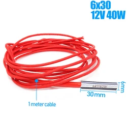 High-Performance Ceramic Cartridge Heater - Multiple Wattages for Precision Heating (6x30-12V40W-red)