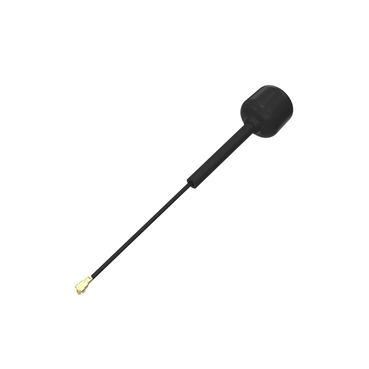Antennes VTX V1/V2 pour drone posées sur surface noire, reflets métalliques.