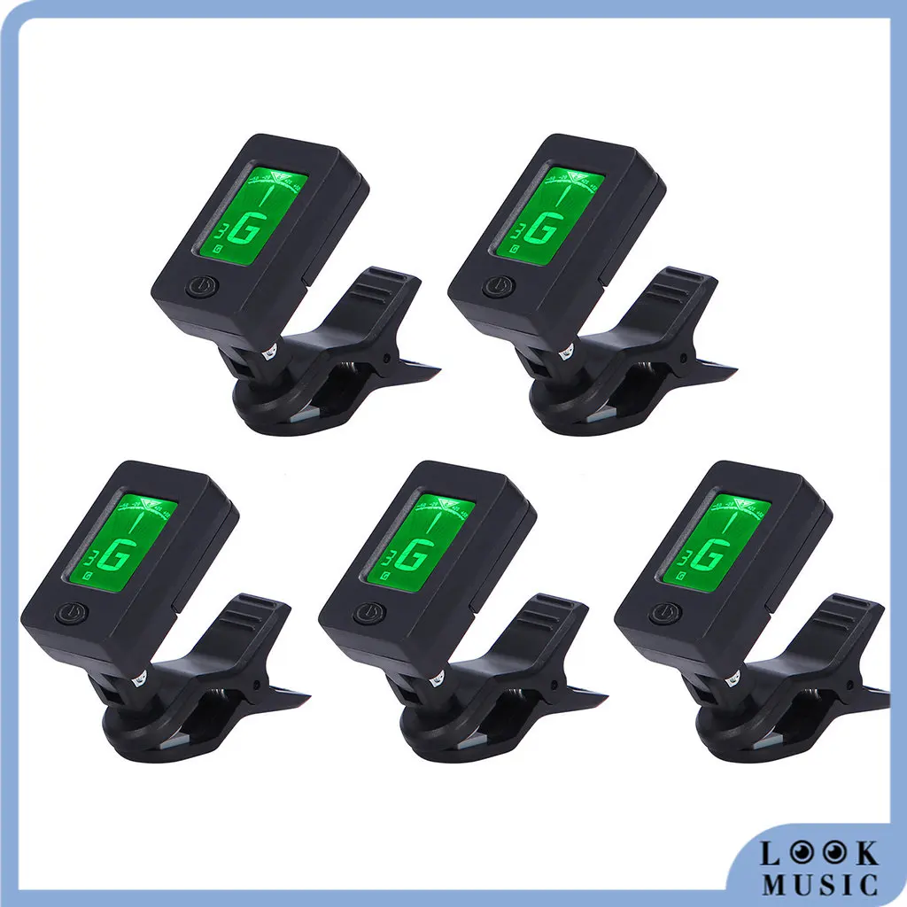 

LOOK 5PCS Clip-On Chromatic Tunes Digital Guitar Tuner LCD Ukulele Tuner Acoustic/Electric Guitar Bass Violin Banjo Gitar Parts