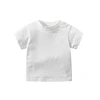 Baby Clothing Newborn Boy Girl 100% Cotton T-shirt 0 To 24 Months Summer Solid Color Crew-Neck Short Sleeve Shoulder Buckle Tees 5