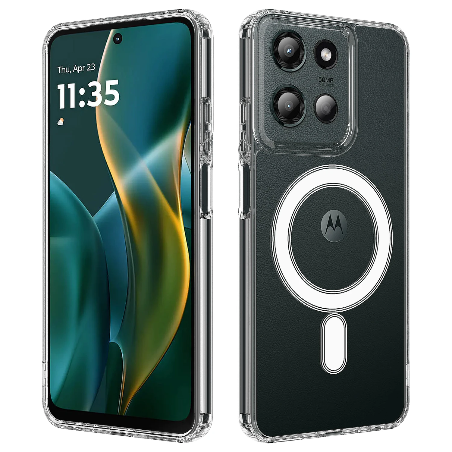 Shockproof Wireless Charging Magnetic Phone Case with Clear Back Cover