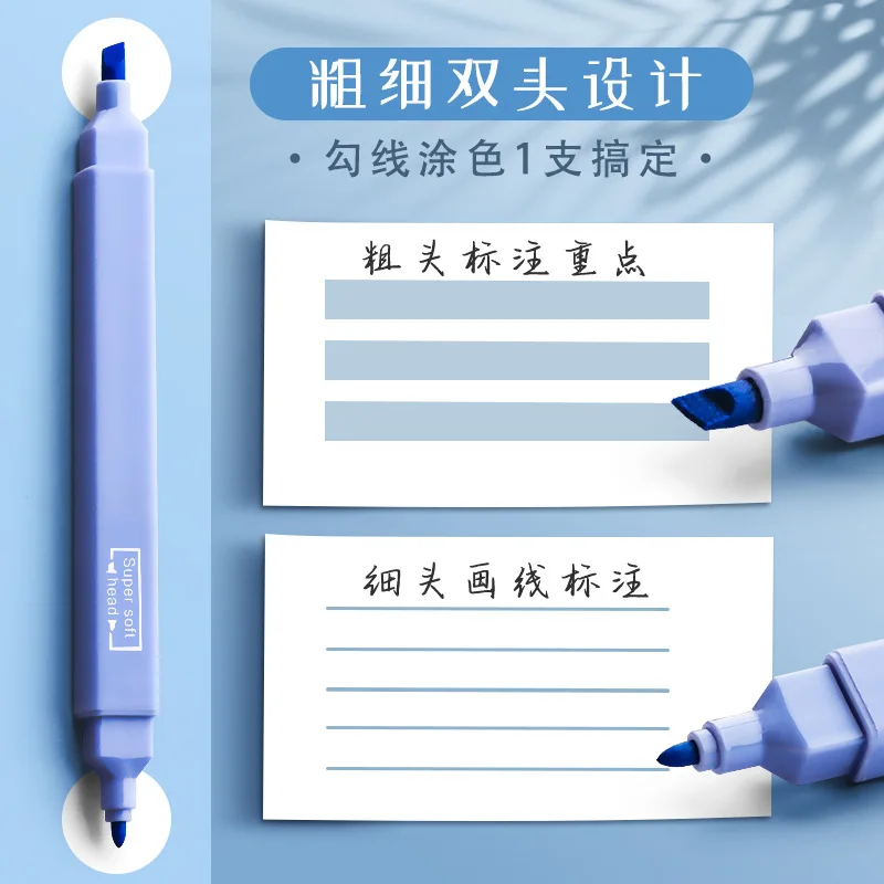 Highlighter Fluorescent Pens 6Pcs Aesthetic Double Headed Pastel color Highlighters Stationary Supplies Drawing Marker Pen highlighter pen marker pen highlighter marker