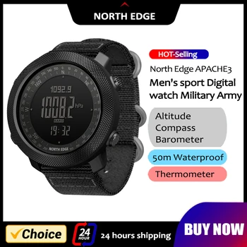 NORTH EDGE Military Smartwatch – Waterproof Digital Watch with Compass & Altimeter 1