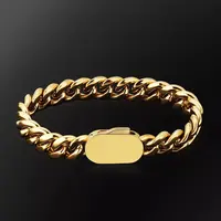 Bracelet en acier inoxydable plaqué or 18 carats pour hommes, Miami Curb, Cuban, JOLink, Fermoir, Hip Hop, Bijoux, 6mm-12mm 6
