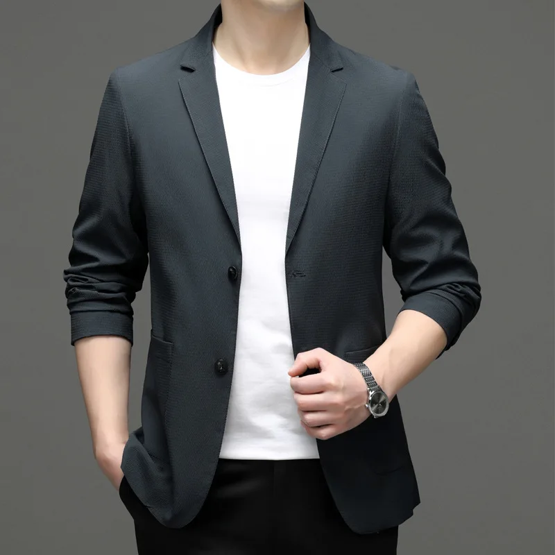 

Lin1017-Seven-quarter sleeve jacket Korean version of the trend half-sleeve suit