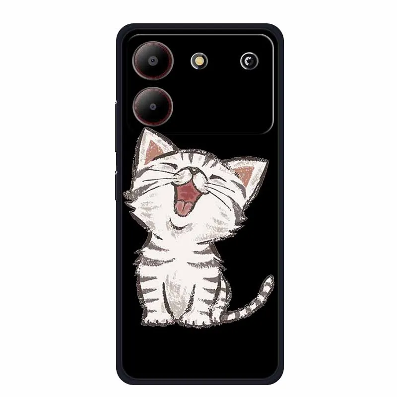 Cute Cartoon Cat Black Silicone Soft Phone Case - Stylish Protective Back Cover