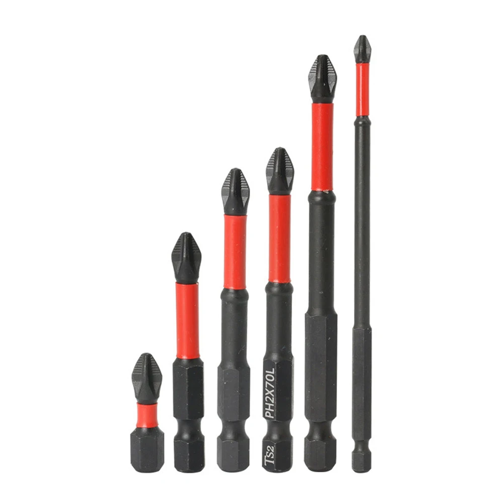 

6PCS 25-150mm Magnetic Screwdriver Bits Non-Slip Batch Head PH2 Cross Screwdriver Set Hex Shank For Electric Drill Hand Drills