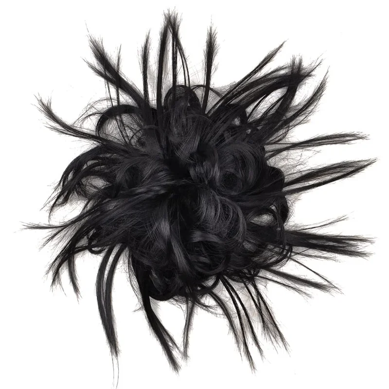 support hair piece short ponytail braid artificial hair loop extension band elastic rubber band fake bun accessories