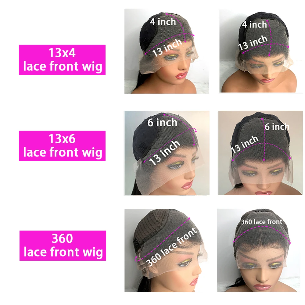 13x4 13x6 Hd Lace Frontal Wigs For Women Brazilian 360 Full Lace Wig Pre Plucked 40 Inch Bone Straight Lace Front Wig Human Hair