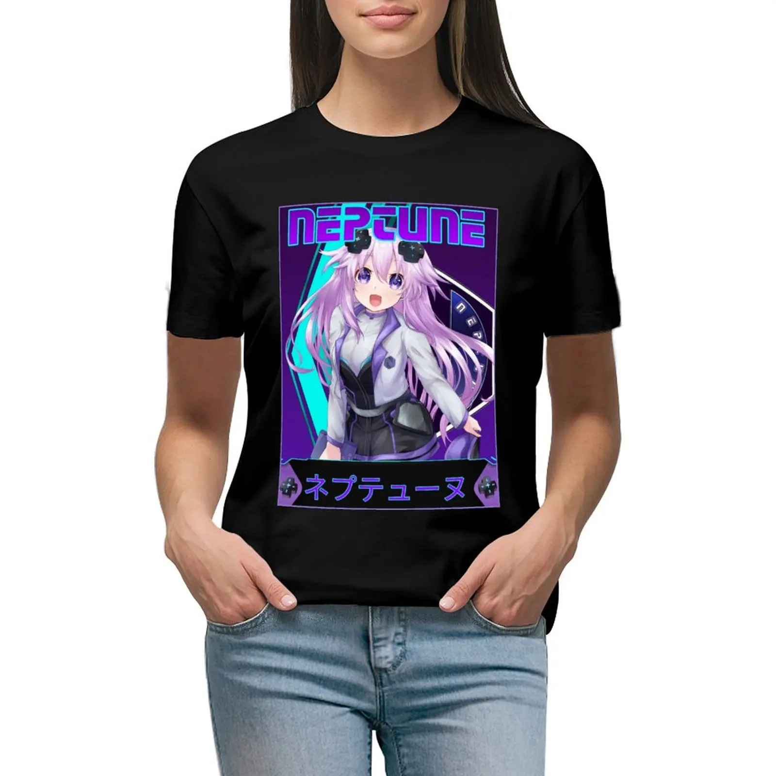 

Epicdimension Neptunia (Neptune) T-shirt funny female summer top plus size t shirts for Women loose fit