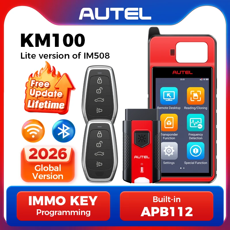 Autel-Outil d'immobilisation de pigments de porte-clés MaxiIM KM100, IKEY pour génération de clés 60s, OBD, IMMO, apprentissage sur voiture 99%, 2 pièces