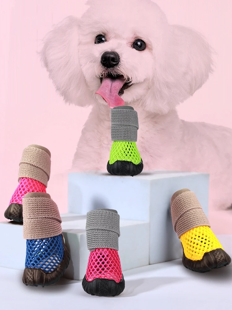 Title 3, Pet Small Dog Shoes Spring and Summer Hollow Br...