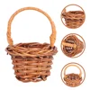 12 Pcs Mini Woven Basket Rattan Handmade Baskets Small Storage Home Decor Flower Baskets Photo Props Weaving Containers 1