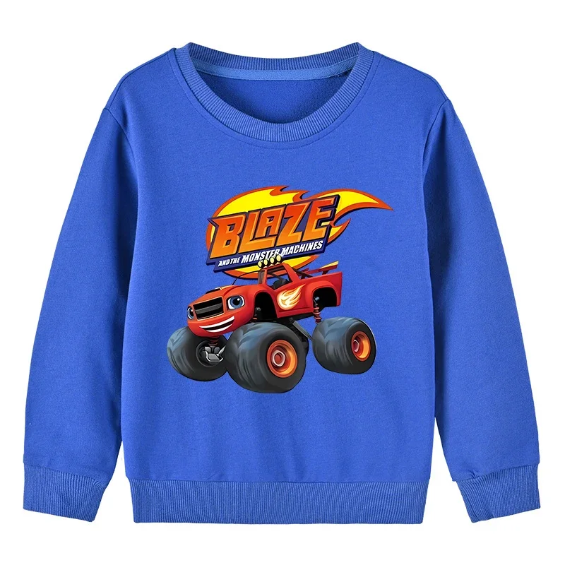 Autumn Kids Blaze And The Monster Machines Cartoon Funny Sweatshirts Children's Hoodies Baby Pullover Tops Girls Boys Clothes 2