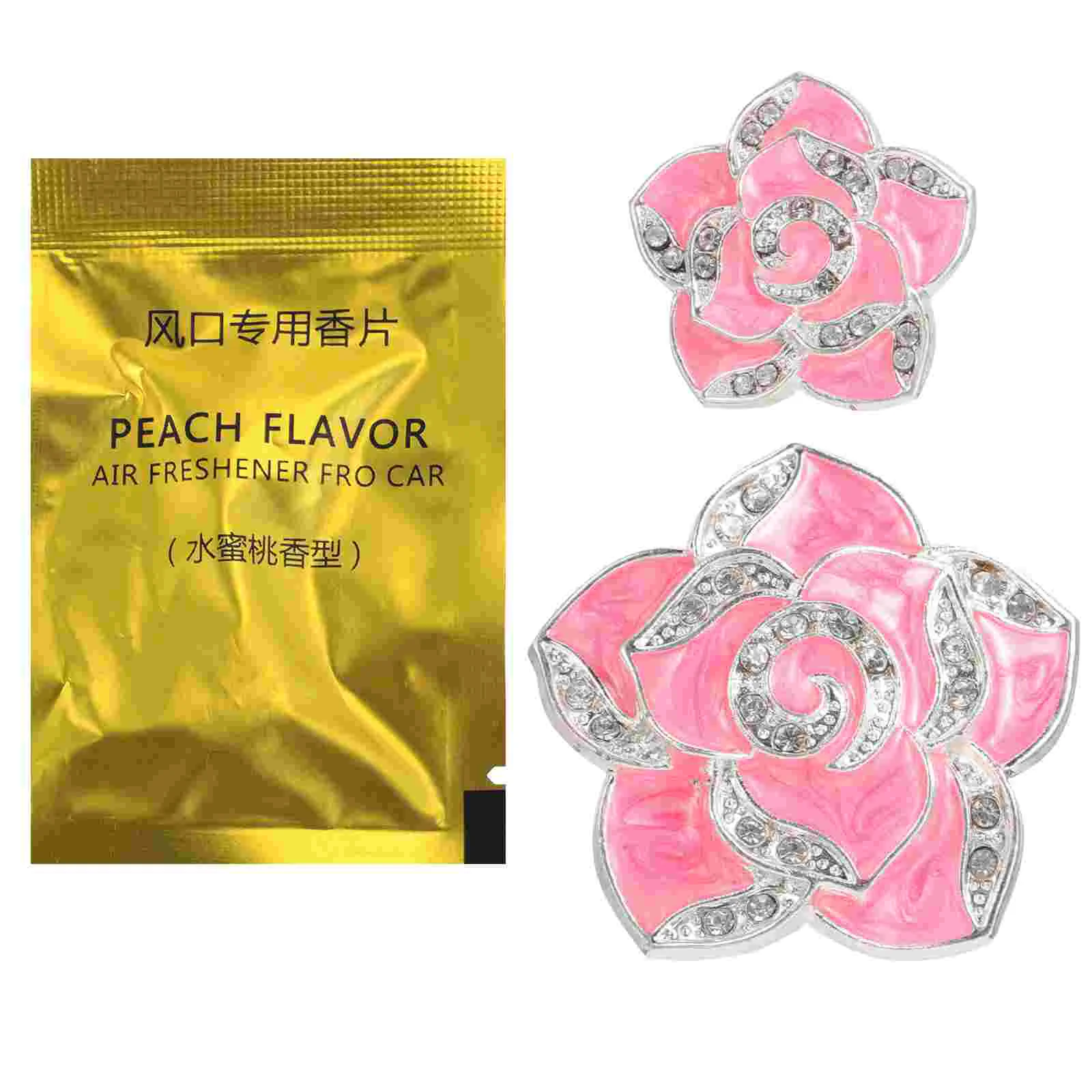 

Perfume Clip Car Air Freshener Ornament Decoration Interior Flower Shaped Aroma Rhinestone Jewelry