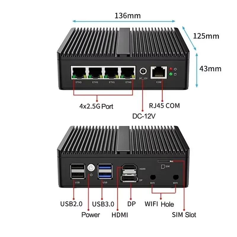 SZBOX G30S  Alder Lake-N100 Fanless Router 4* i226 2.5 LAN Windows 11 DDR5 NVME SSD pfSense Router OPNsense Firewall Server 4