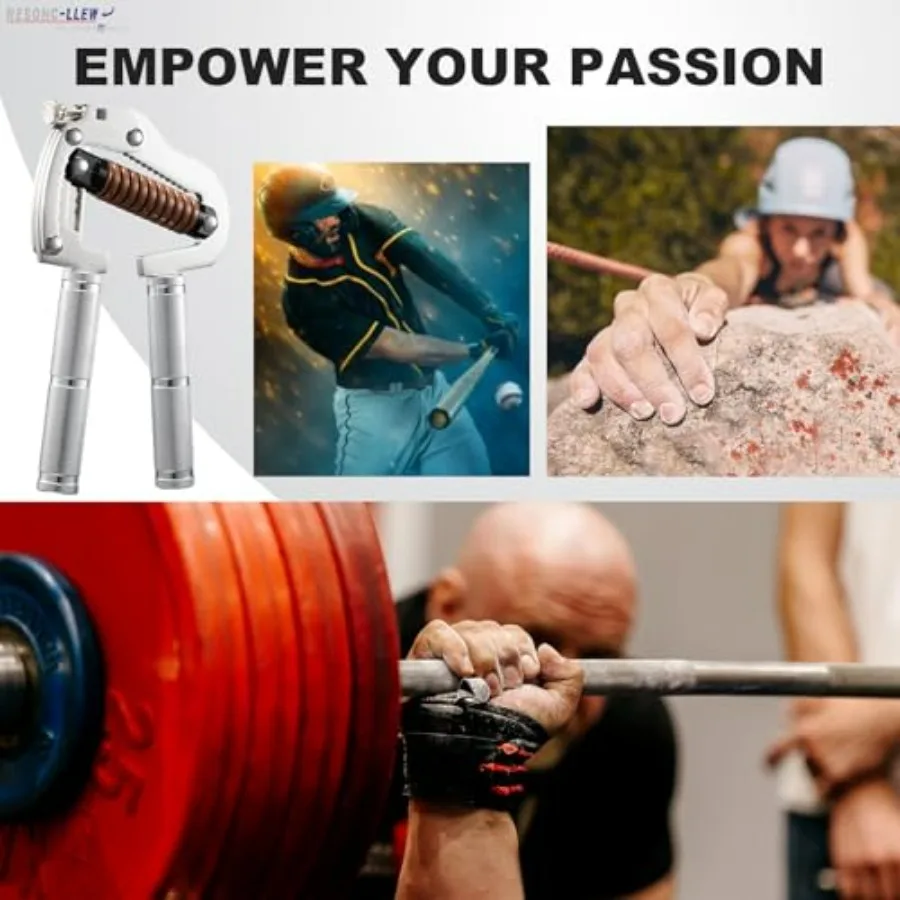 Adjustable Grip Strength Trainer: Premium 304 Stainless Steel Structure, Aerospace Grade Aluminum Alloy Handle, Grip Strength Ad