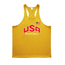Men's Breathable Cotton Workout Tank Top - Athletic Fit & Style - XXL (Yellow)