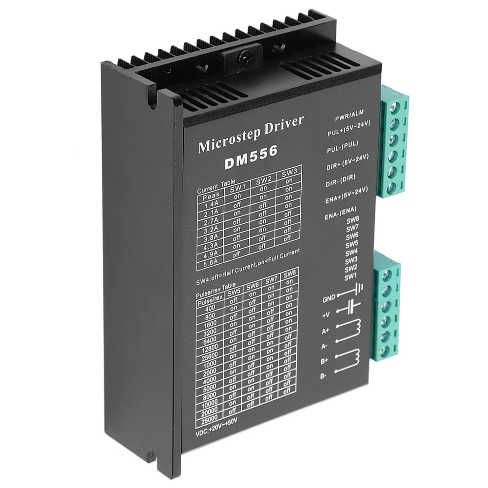 DM556 스테퍼 모터 드라이버 20-50VDC 저소음 간섭 방지 200kHz 펄스 입력 주파수