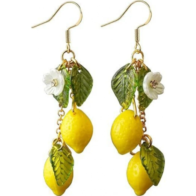 Glass Lemon Earrings Light Weight Fruit Food Earrings Can Love Kawaii Earrings Pastoral Earrings for Women Her Birthday Present 1