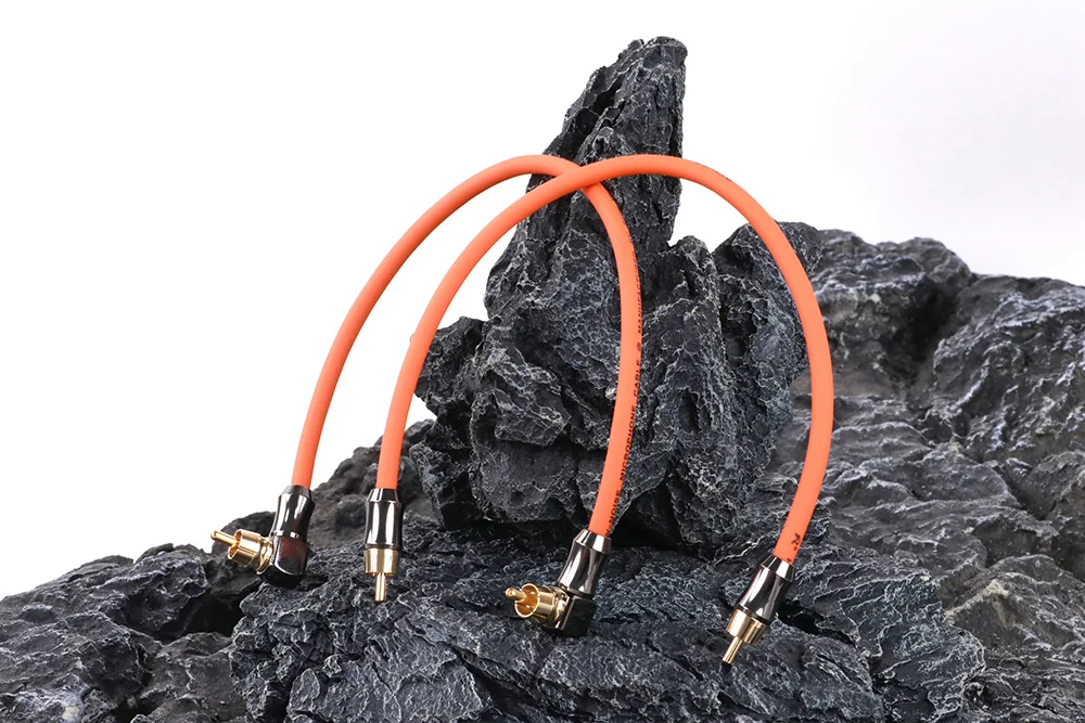 RCA-Audio kabel, gerade bis gerade 90 Grad bis rechtwinklig RCA-Stecker-Stecker-Stereo-Buchse Verlängerung leitung für Verstärker lautsprecher – Detail 4
