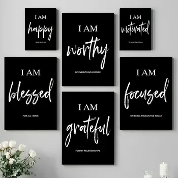 Black & White Inspirational Quote Canvas Wall Art 1