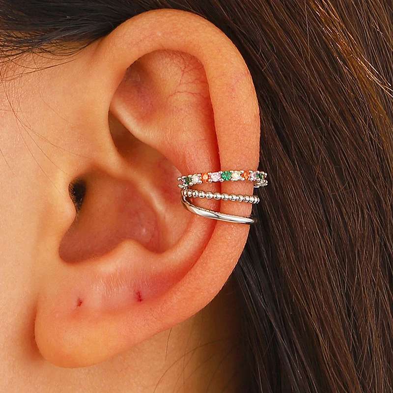 1PC Geometric Shape Clip On Earrings Women No Piercing Fake