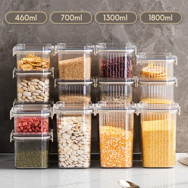 Airtight Food Storage Container,food Storage Box Multigrain Storage  Tank,plastic Transparent Stackable Kitchen Sealed Jar - Bottles,jars &  Boxes - AliExpress