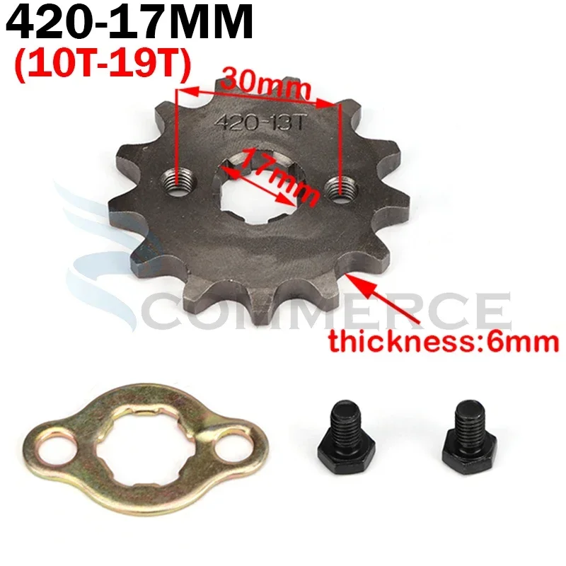 420# 17mm 19T Teeth Front Engine Sprocket For Dirt Pit Monkey Dax Bike Go Kart ATV Quad Motorcycle