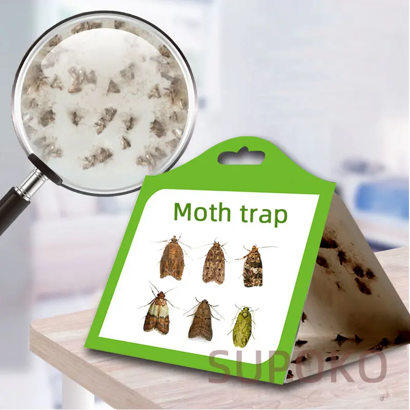 Recommend High-quality Moths Killer Strong Adhesion Moth Trap Stick Paper Reduce Moths Physics Entrapment Pitfall Pit Snare Hook