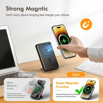 Fast Wireless Charger Stand 15W Foldable 3 in 1 Fast Charging Station Dock for iPhone 17 16 15 14 Pro Max Apple Watch Airpods 4