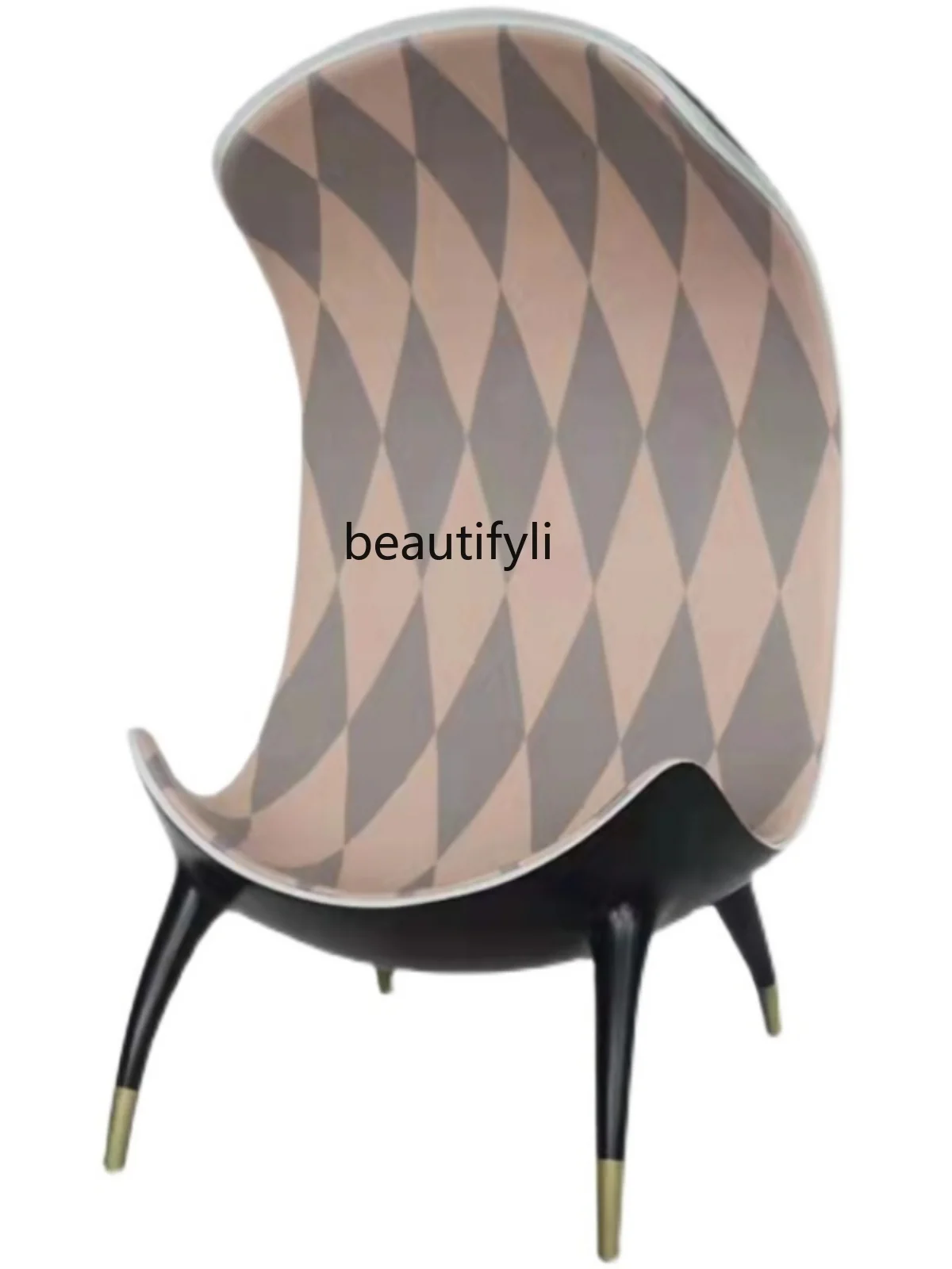

Designer FRP Personality Special-Shaped Hotel Leisure Couch FRP High Back Printing Wing Chair