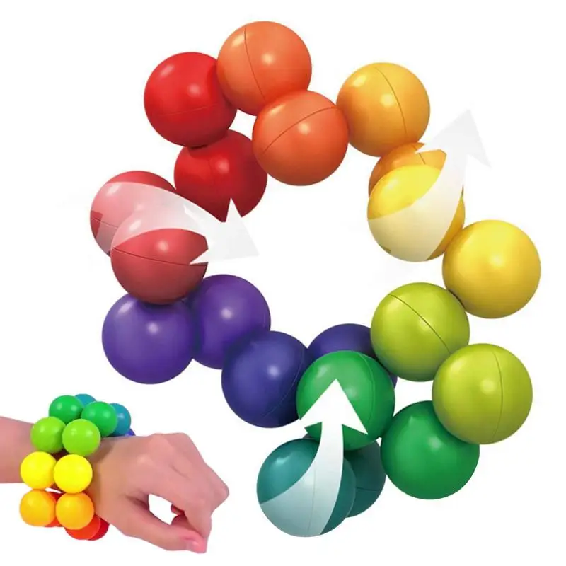 

Rainbow Balls Connected Science Education Puzzle Ball For Children Educational Activities And Fine Motor Skills Activity