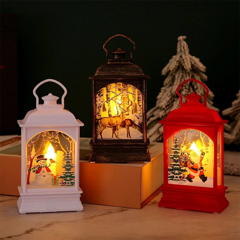 

Christmas Santa Lantern Wind Lights Night Light Ornaments Phone Booth Portable Lamp Gifts Desktop Party Supplies Decoration