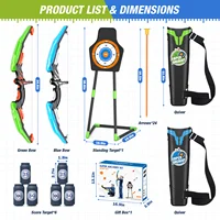 2 Pack Bow and Arrow for Kids, LED Light Up Archery Set with 24 Suction Cup Arrows Indoor Outdoor Sport Gifts for Boys Girls 2